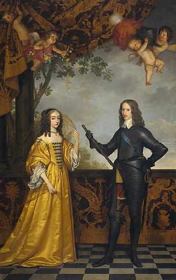 Gerard van Honthorst Willem II (1626-50), prince of Orange, and his wife Maria Stuart (1631-60) Germany oil painting art